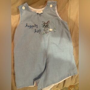 Blue Gingham Kids Bunny shorts jumper